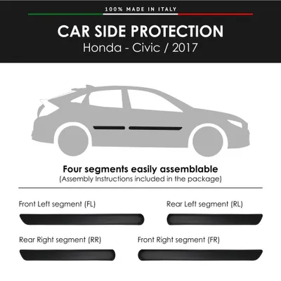 Image de Pare-chocs latéraux pour Honda Civic 2017 avec autocollant double face 3M