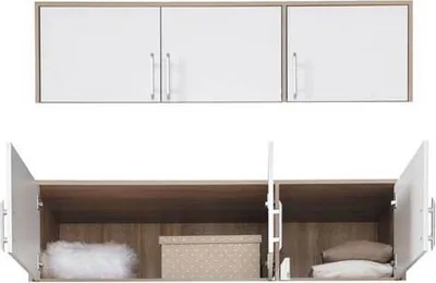Produktbild von Aufsatz füt Kleiderschrank Smart 150x56x40cm Sonoma Eiche weiß 3-türig