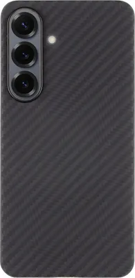 A close-up, studio shot of the back of a smartphone case with a carbon fiber texture.