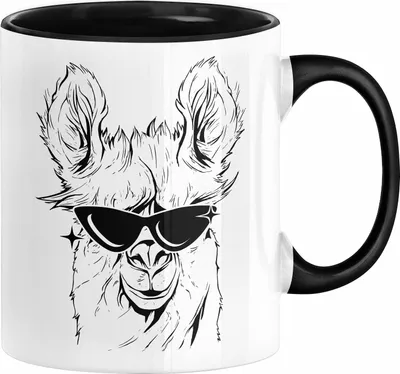Produktbild von Llama Alpaka Tasse Geschenk Lama Geschenkidee für Lama-Fans (Schwarz)