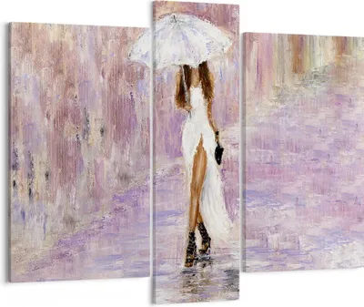 Produktbild von Bild auf Leinwand - Leinwandbild - Frau Regenschirm - 95x80cm - Wand Bild - Wanddeko - Wandbilder - Leinwanddruck - Bilder - Kunstdruck - Wanddekoration - Leinwand bilder - Wandkunst - CB95x80-3822