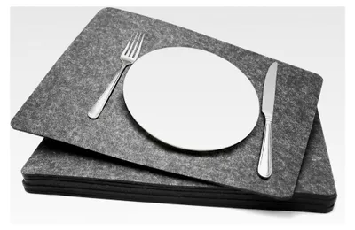 Produktbild von 8 Stück Tischsets aus Filz 44 × 32 cm Abwaschbare Platzsets Dunkelgrau