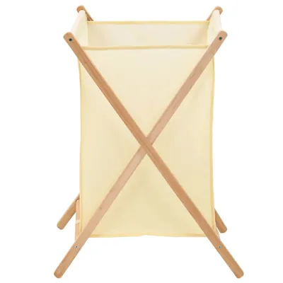 Immagine prodotto di vidaXL Cesto per la biancheria in legno di cedro e tessuto Beige 42x41x64 cm