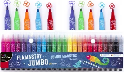 Obrázok produktu pre Flamastry JUMBO 24 farieb Kidea