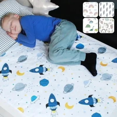 Zdjęcie produktu dla Podkładka na łóżko dla dzieci wodoszczelna oddychająca 86X91 cm