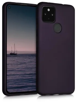 Produktbild von kwmobile Handyhülle für Google Pixel 4a 5G Hülle - Silikon Case metallisch schimmernd - Schutzhülle Cover - Metallic Brombeere
