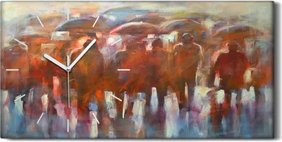 Produktbild von Leinwand Wanduhr Wandkunst Uhr Geräuschlos Kunstdruck 60x30 Abstrakte Kunst - weiße Hände