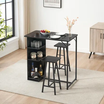 Immagine prodotto di Set moderno e compatto per tavolino da bar con 3 ripiani portaoggetti