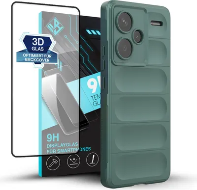 A product shot of a phone case and screen protector.