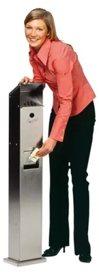 Produktbild von Kombiascher Standsäule für Außenbereich | HxBxT 115x18x15cm | Edelstahl