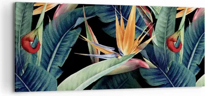 Produktbild von Bild auf Leinwand - Leinwandbild - Einteilig - Pflanze Tropisch Blume - 100x40cm - Wand Bild - Wanddeko - Wandbilder - Leinwanddruck - Bilder - Wanddekoration - Leinwand bilder - AB100x40-5093
