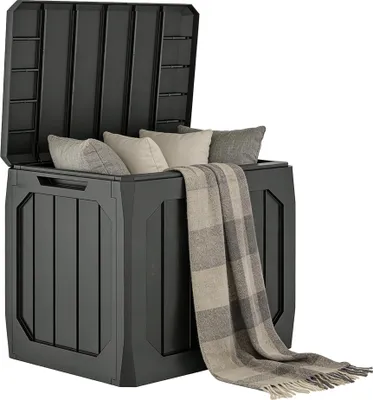 Image de Boîte de rangement pour jardin - Coffre d'extérieur - Dimensions 56 x 45 x 53 cm - Noir