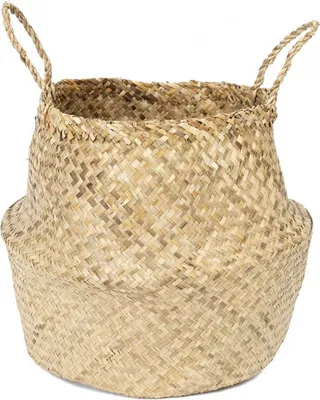 Produktbild von Aufbewahrungskorb Belly mit Griff – Seegras – 45 x 36 cm – natur
