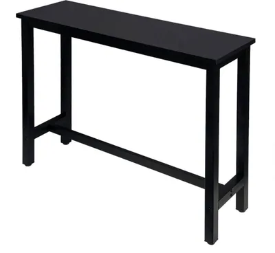 Image de Table d'appoint avec repose-pieds, noire, 140x40x100 cm, pour intérieur et extérieur