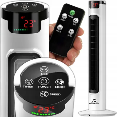 Zdjęcie produktu dla Wentylator Kolumnowy Stojący Podłogowy Duży Wiatrak Cichy Timer Pilot 98Cm