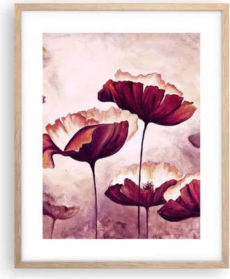 Produktbild von Gerahmtes Poster - Rahmen in heller Eiche - Mohn Blume Wiese - 40x50 cm - Wand Bild - Wanddeko - Wandbilder - Kunstposter - Wandposter - Bilderrahmen - Bilder - Kunstdruck - Wandbild - P2NPA40x50-3934