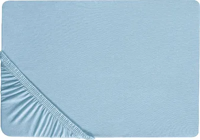 Obrázok produktu pre BELIANI Napínacia posteľná plachta svetlomodrá bavlnená 140 x 200 cm klasické prestieradlo s elastickým okrajom spálňa