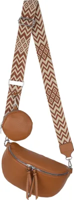 Produktbild von Bauchtasche Umhängetasche Kunstleder Crossbody-Bag Italy-Design BROWN (YB-5566)