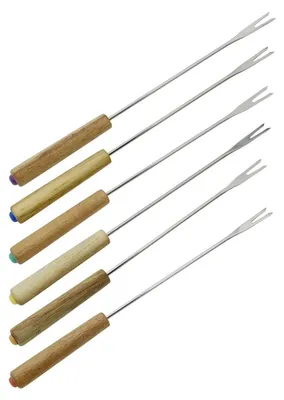 Produktbild von Fackelmann Fonduegabeln Edelstahl mit Holzgriff, 25 cm
