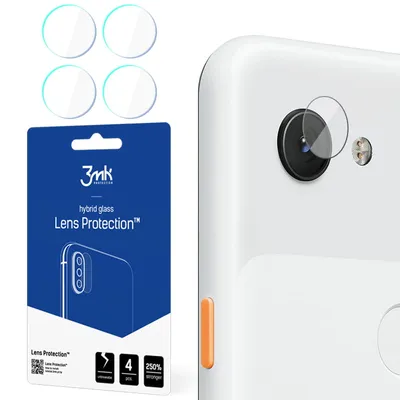 Produktbild von 3mk Hybridglas Lens Protection für Google Pixel 3a Kamera Objektiv Kameralinse 0,16mm 6H (4 Stück)