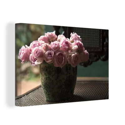 Obrázek produktu pro OneMillionCanvasses® Malba na plátně Nástěnná malba na plátně - Zátiší - Růže - květináč - 150x100cm