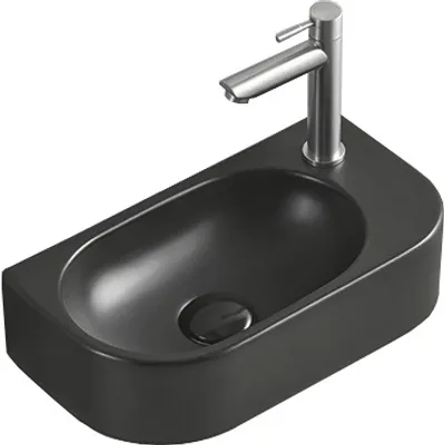 Produktbild von Mexen Viera Aufsatzwaschbecken rechts 40 x 21 cm, Schwarz matt - 21274085R