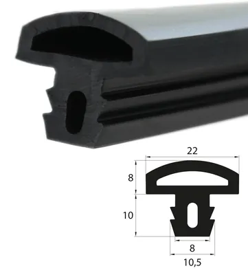 Produktbild von ESTP18 - EPDM Vollgummi Zargenprofil, Einsteckprofil, Pilzprofil,Containergummi