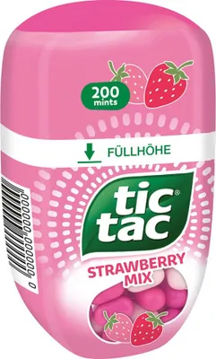 Obrázek produktu pro Tic Tac Jahoda Mix Velké balení Jahoda Citron Máta Mix 98g
