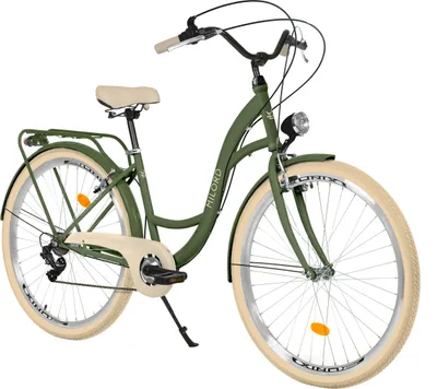 Produktbild von Milord Komfort Fahrrad Retro Vintage Damenfahrrad, 28 Zoll, Grün-Creme, 7 Gang Shimano