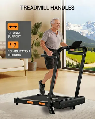 Produktbild von Laufband mit 16 % Steigung, leisem 2,5-PS-Motor, ideal für Homeoffice, Gehen, Joggen und Laufen, maximale Belastbarkeit: 150 kg,