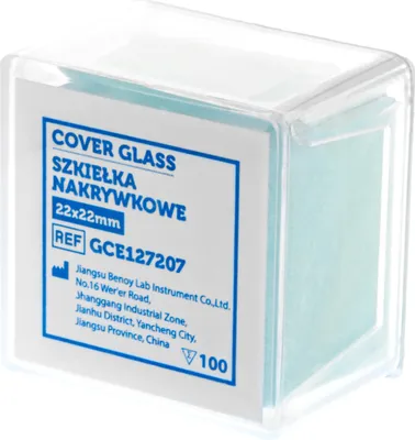 Obrázek produktu pro Krycí sklíčka pro mikroskopy 22 x 22 mm, sada 5 x 100 kusů.
