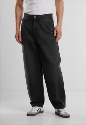 Immagine prodotto di Jeans da uomo Urban Classics Tapered Heavy Ounce Baggy Jeans, lavaggio nero - 28