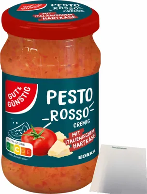 Produktbild von G&G Pesto Rosso mit Hartkäse (190g Glas) + usy Block