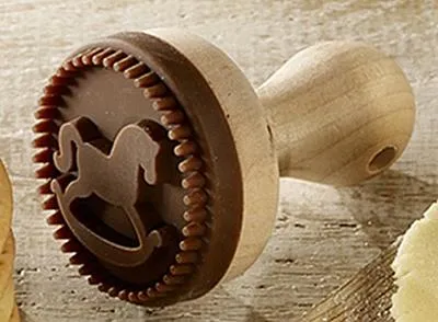 Produktbild von Birkmann 1010730510 Mini Plätzchen-Stempel Schaukelpferd Durchmesser 5 cm, Kunststoff, Grau, 5 x 3 x 2 cm