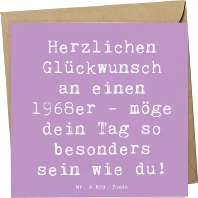 Produktbild von Mr. & Mrs. Panda Grußkarte Spruch 1968 Geburtstag - Lavendeltraum - Geschenk, feiern, faltkarte, Alter, Erinnerungen, Liebsten, anlasskarte, doppelkarte, Klappkarte