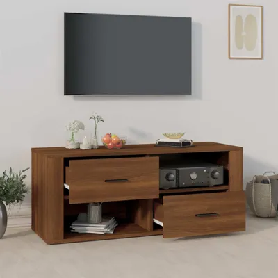Obrázek produktu pro The Living Store Televizní skříňka hnědý dubový vzhled 100x35x40 cm materiál na bázi dřeva