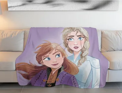 Obrázok produktu pre Disney Frozen, Anna a Elsa detská deka z mikrovlákna, flísová deka, plyšová deka 100 x 150 cm, 100% polyester