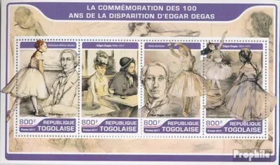 Produktbild von Briefmarken Togo 2017 Mi 8074-8077 Kleinbogen (kompl. Ausgabe) postfrisch Edgar Degas
