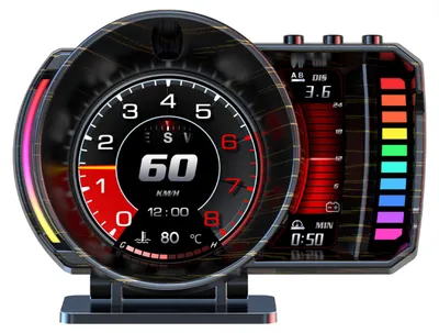 Zdjęcie produktu dla Wyświetlacz projekcyjny do samochodów, cyfrowy prędkościomierz GPS z ekranem LCD, obrotowa o 360° podstawa