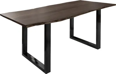 Produktbild von MASSIVMOEBEL24.DE Baumtisch Akazie 220x100x76 grau Beine anthrazit glänzend FREEFORM 3