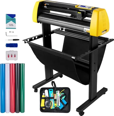 Produktbild von VEVOR Vinyl-Schneidemaschine, 870 mm Max Papierzufuhr Schneideplotter, automatische Kamera Kontur Schneiden LCD-Bildschirm Drucker mit Stand einstellbare Kraft & Geschwindigkeit