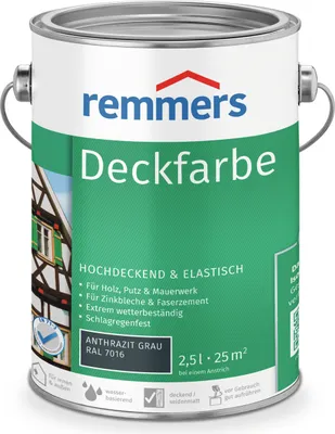 Produktbild von Remmers Deckfarbe anthrazitgrau (RAL 7016) 2,5 l, Holzlack