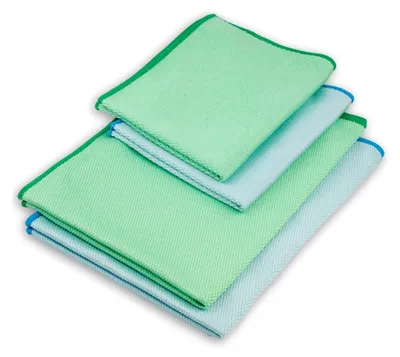 Produktbild von Unyqoos® Mikrofasertücher für streifenfreie Glas- und Fensterreinigung – 4er-Set (2×60×40 cm, 2×40×30 cm), ® Standard 100, saugfähige Scheiben- und Poliertücher