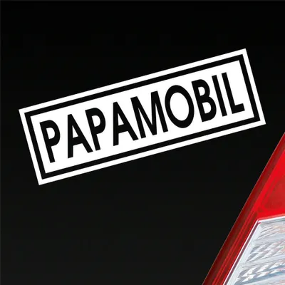 Produktbild von Auto Aufkleber Papamobil Mama Papa Oma Opa Enkel Familie Liebe 15x5 cm Weiss Matt Sticker Heckscheibenaufkleber