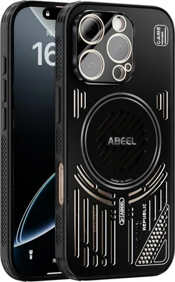 Produktbild von Magnetische Hülle für iPhone 16 Pro mit Linsenabdeckung, Aluminium Stoßfestes Schutzhülle mit Wärmeableitung Schwarz