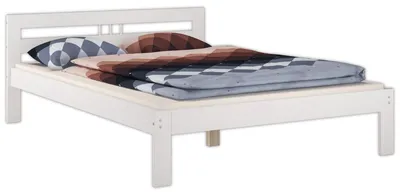 Produktbild von Bettgestell Kiefer massiv weiß Doppelbett 140x200 Französisches Bett Zubehör wählbar V-60.64-14Wohne Zubehör