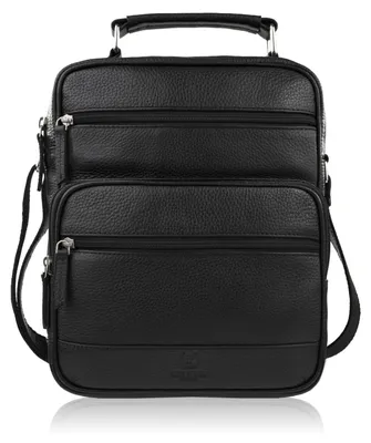Produktbild von Herren Umhängetasche Leder Postbag schwarz für Arbeit Paolo Peruzzi T-127-BL