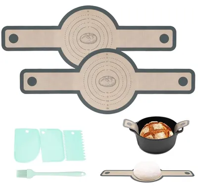 Produktbild von Silikon-Brotschlinge für Dutch Oven - Hitzebeständige Backmatte als Teigunterlage - 2 Stück