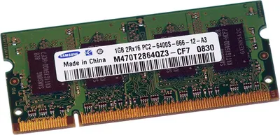 Imagen del producto de Módulo de memoria RAM Samsung M470T2864QZ3-CF7 - 1 GB - DDR2-800/PC2-6400 DDR2 SDRAM - 800 MHz - 200 pines - SoDIMM