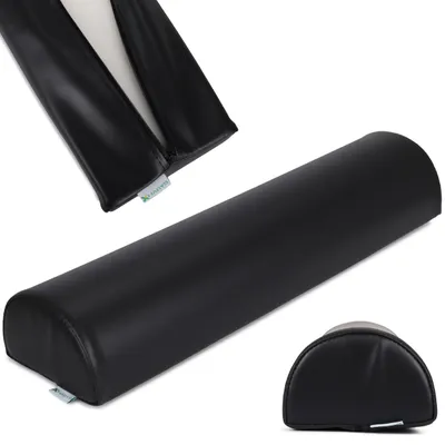 Produktbild von Habys Lagerungsrolle Halbrund, Nackenrolle, Knierolle Lagerungsrolle, Lagerungskissen für Massage und Therapie Kniehalbrolle, 60x15x10 cm, Schwarz
